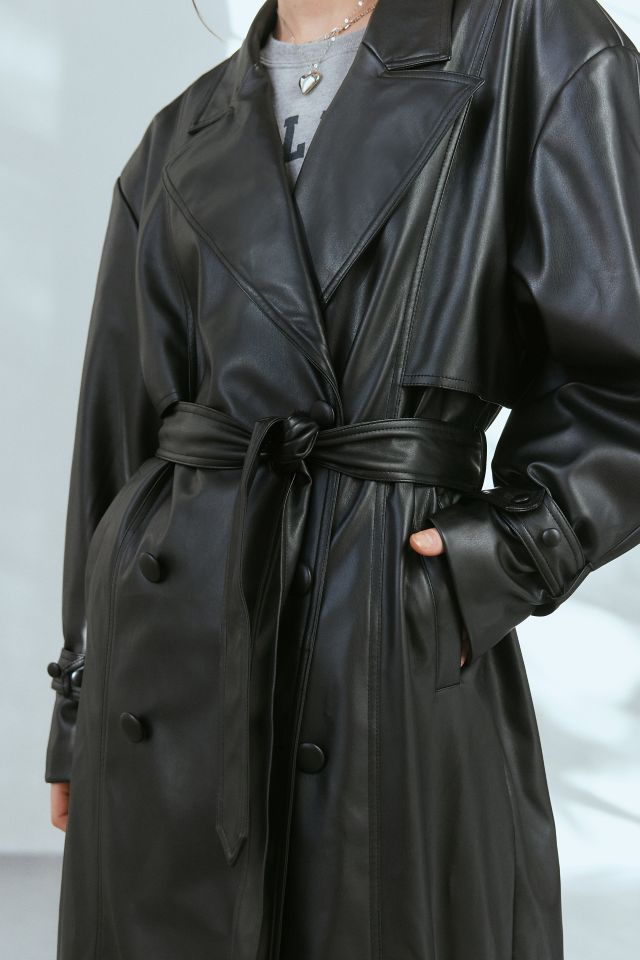 Trench-coat en Similicuir à Manches Bouffantes AFRM Saint #3