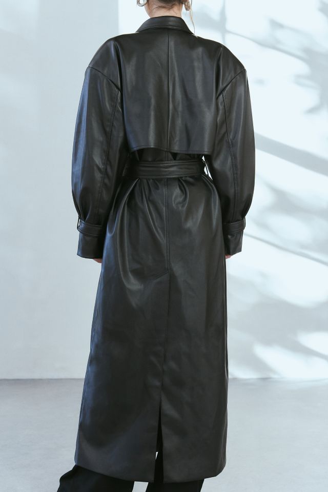 Trench-coat en Similicuir à Manches Bouffantes AFRM Saint #4
