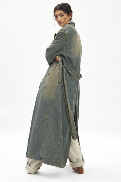 AFRM Saint Barrel Sleeve Denim Trench Coat