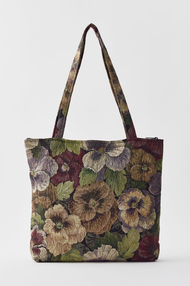 Vintage Floral Tapestry Bag #1