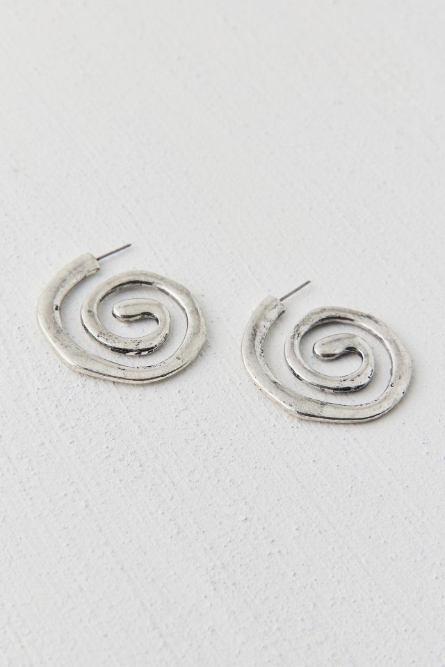 Boucles d'oreilles créoles tourbillonnantes brunies #2