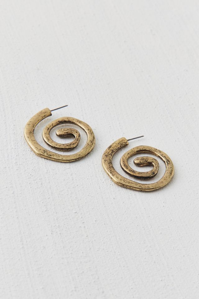 Swirly Burnished Hoop Earring #2