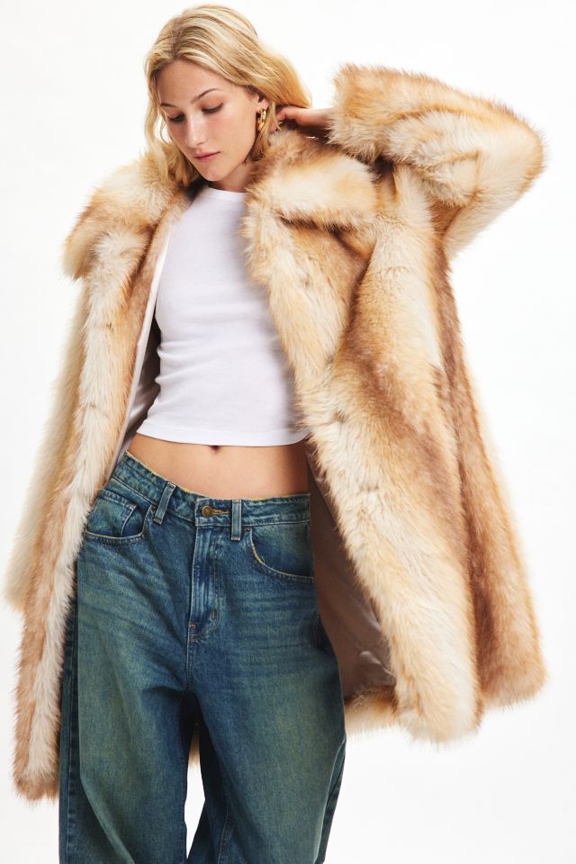 Silence + Noise Gail Faux Fur Overcoat #1