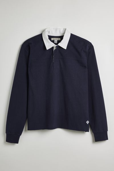 UO Richmond Quilted Raw Hem Rugby Shirt