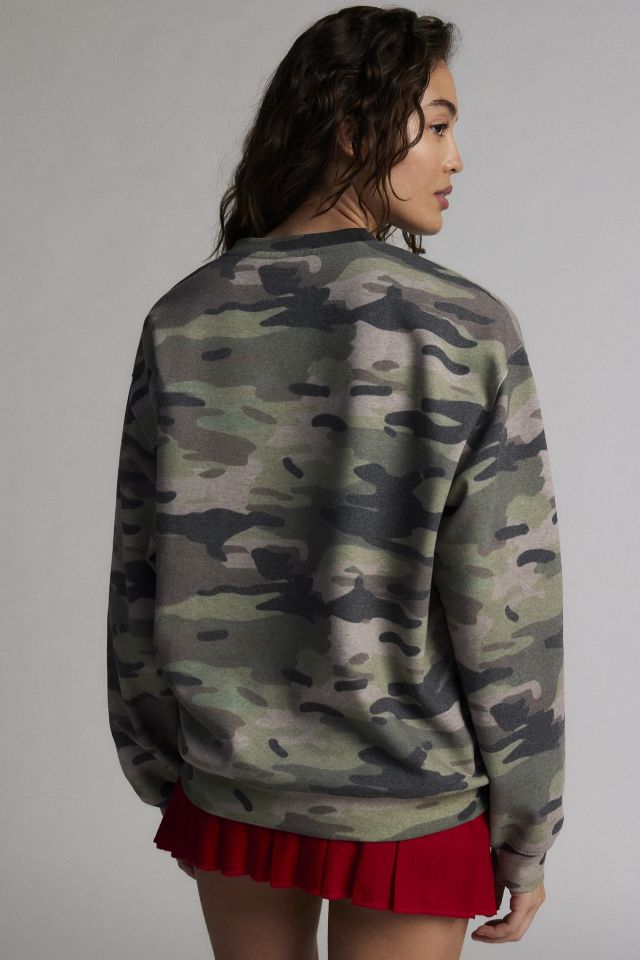Star Applique Graphic Camo Crew Neck Sweatshirt #2