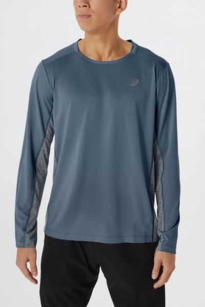 Asics Train Sana Long Sleeve Running Tee In Steel Blue/peacoat, Men's At Urban Outfitters