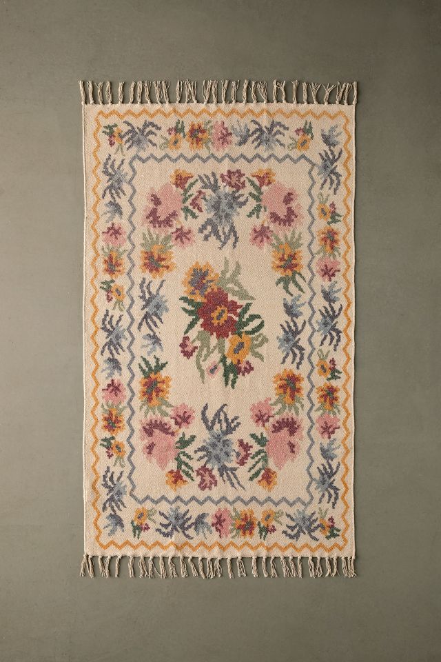 Cottage Floral Brushed Rug #3