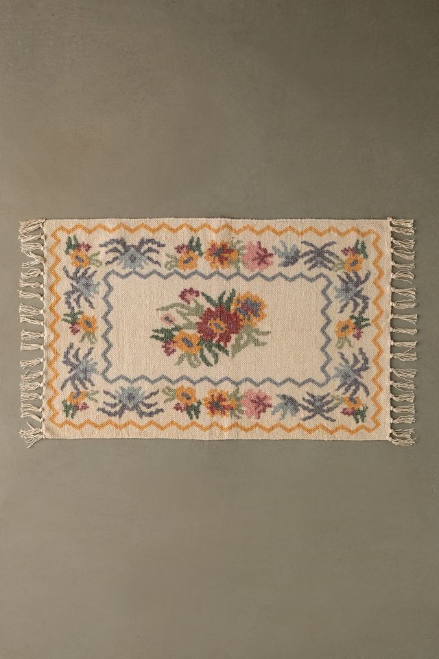 Cottage Floral Brushed Rug #4