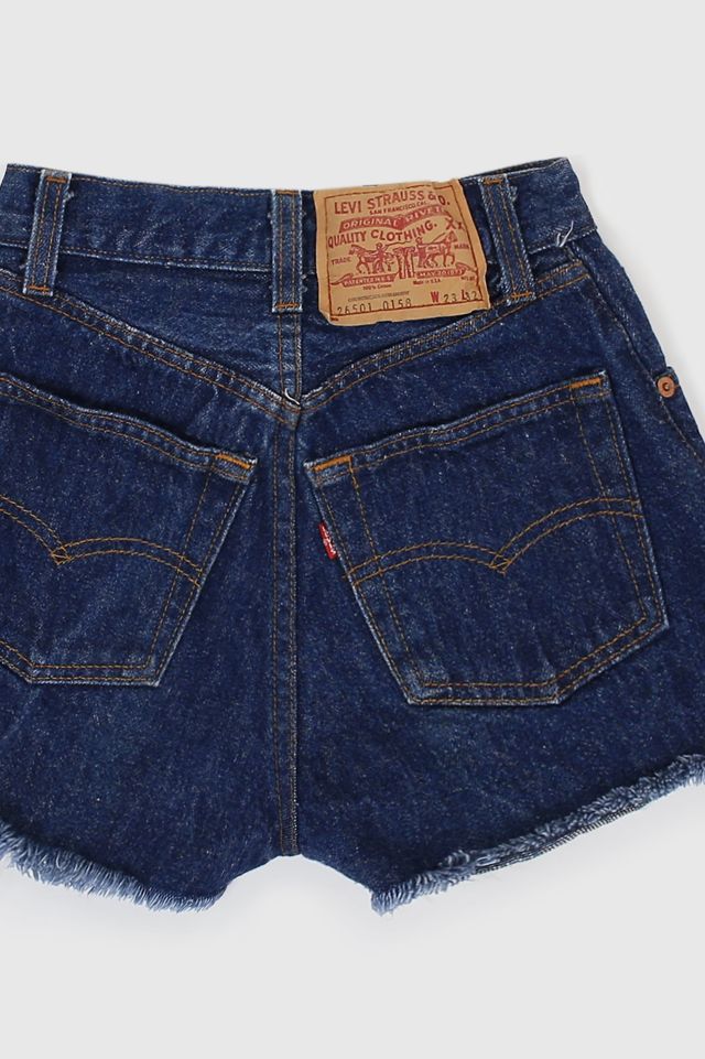 Vintage Levis 501 Button Fly Dark Wash Shorts