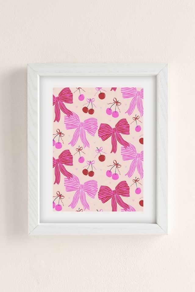 KrissyMast Striped Bows With Cherries Art Print #1