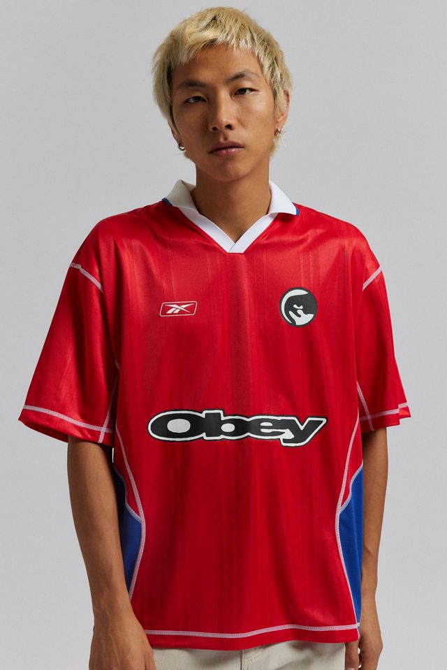 Reebok X OBEY Logo Soccer Jersey Tee | Urban Outfitters