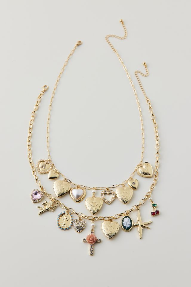 Bianca Layered Charm Necklace Set