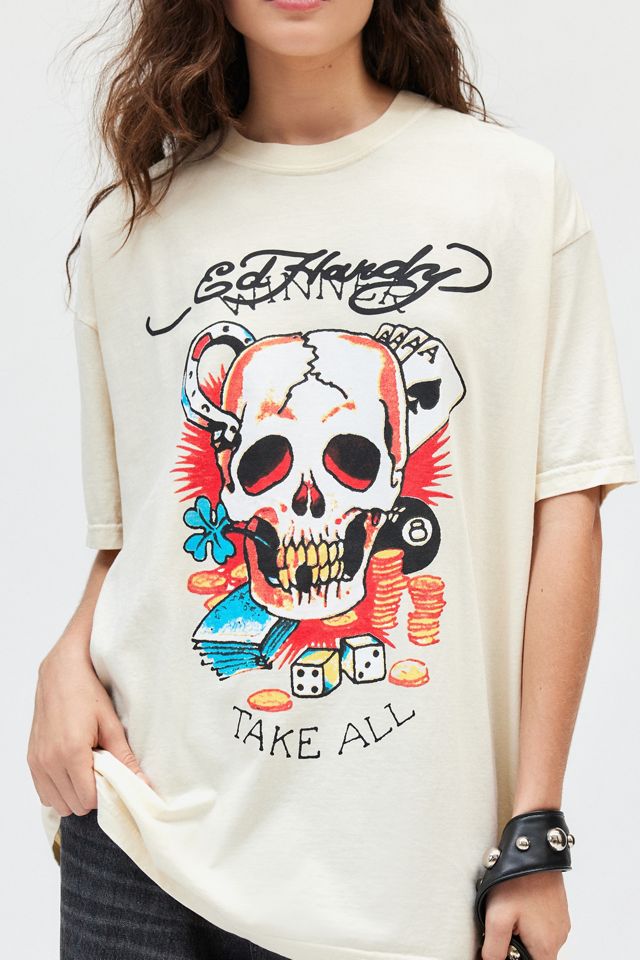 ed hardy t shirt dress Skull Dagger Mesh Tee XS / CHERRY Mini DressHigh NeckShort SleeveGraphic PrintStretchLength Measured Flat = 32Disclaimer Ed Hardy Dress, Ed Hardy