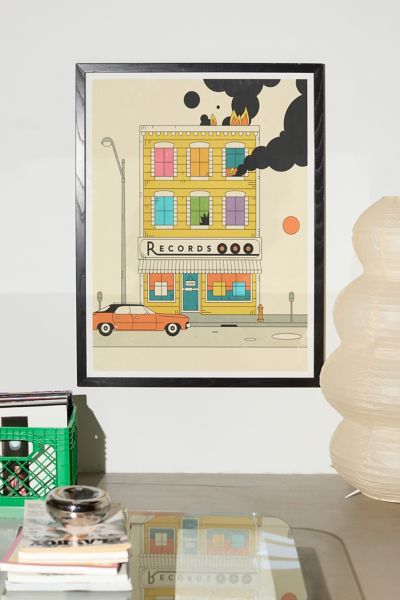 Jazzberry Blue RECORD SHOP Art Print
