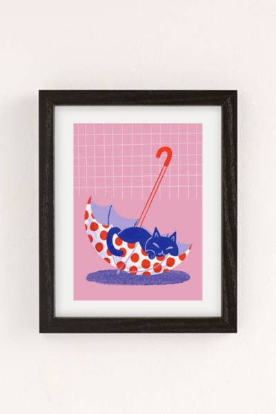 Van Huynh Umbrella Cat Art Print