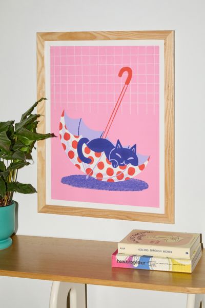 Van Huynh Umbrella Cat Art Print