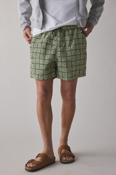 Marmot Uo Exclusive Juniper Springs 5" Short In Celery/matcha Geo Sun, Men's At Urban Outfitters