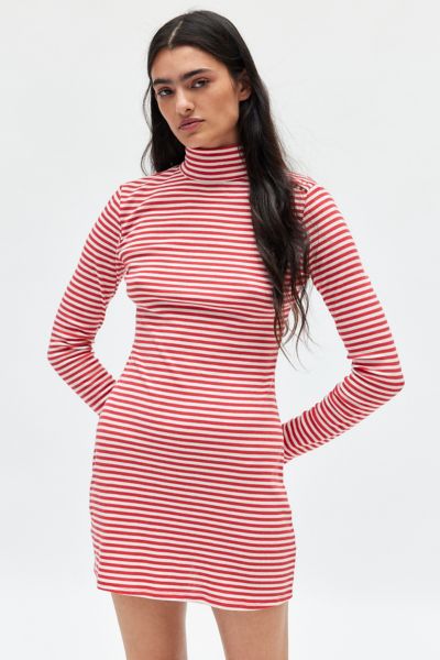 bdg nola mock neck long sleeve mini dress