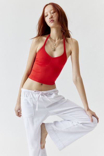 Shop Out From Under Clara Seamless Contour Halter Top In Red, Women's At Urban Outfitters