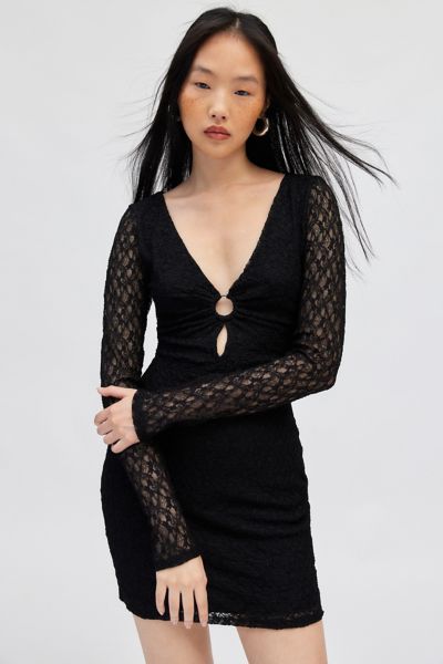 Silence + Noise Bella Lace Key-Hole Mini Dress