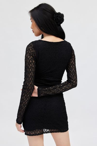 Silence + Noise Bella Lace Key-Hole Mini Dress