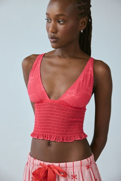 Out From Under Firecracker Smocked Cropped Top Product Page