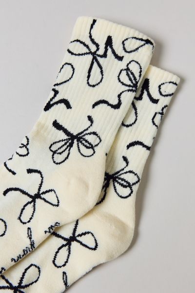 Bow Print Crew Sock