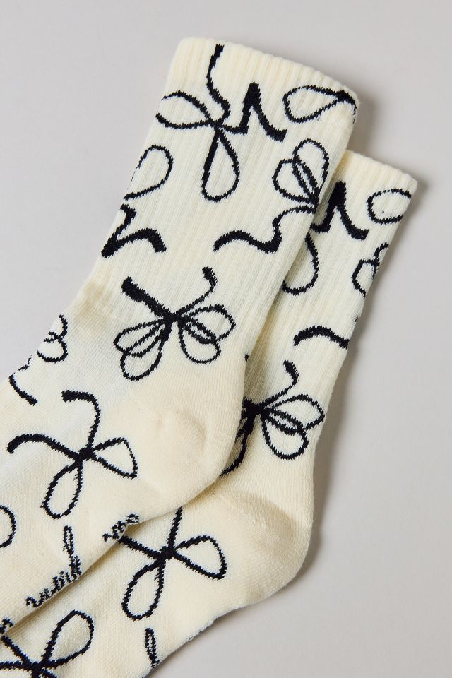 Bow Print Crew Sock #2