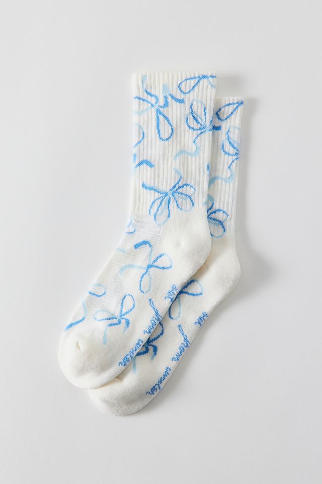 Bow Print Crew Socks #1