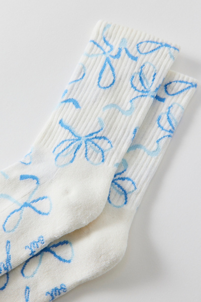 Bow Print Crew Sock