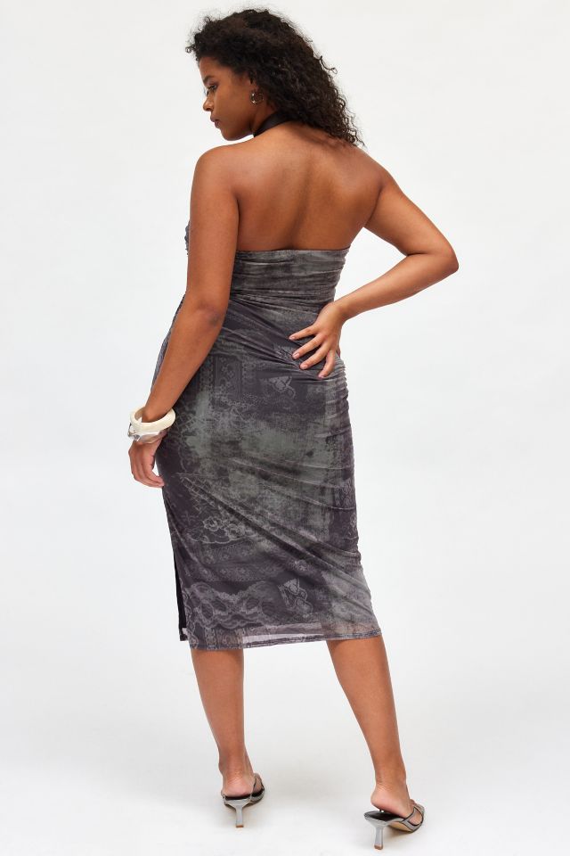 Silence + Noise Brax Buckle Halter Midi Dress #5