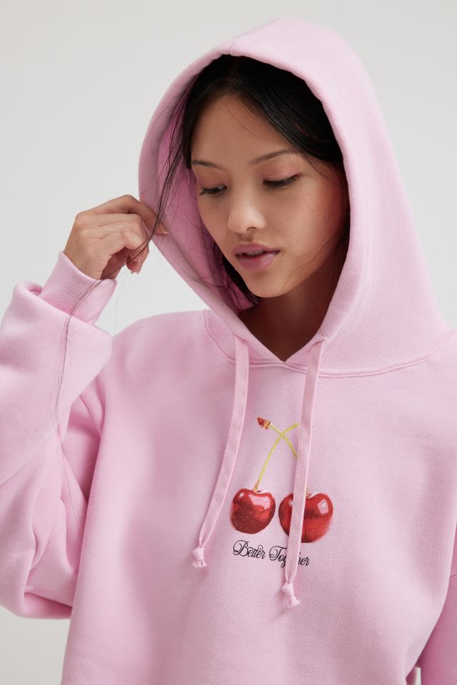 Project Social T Cherries Graphic Cropped Hoodie Sweatshirt #1