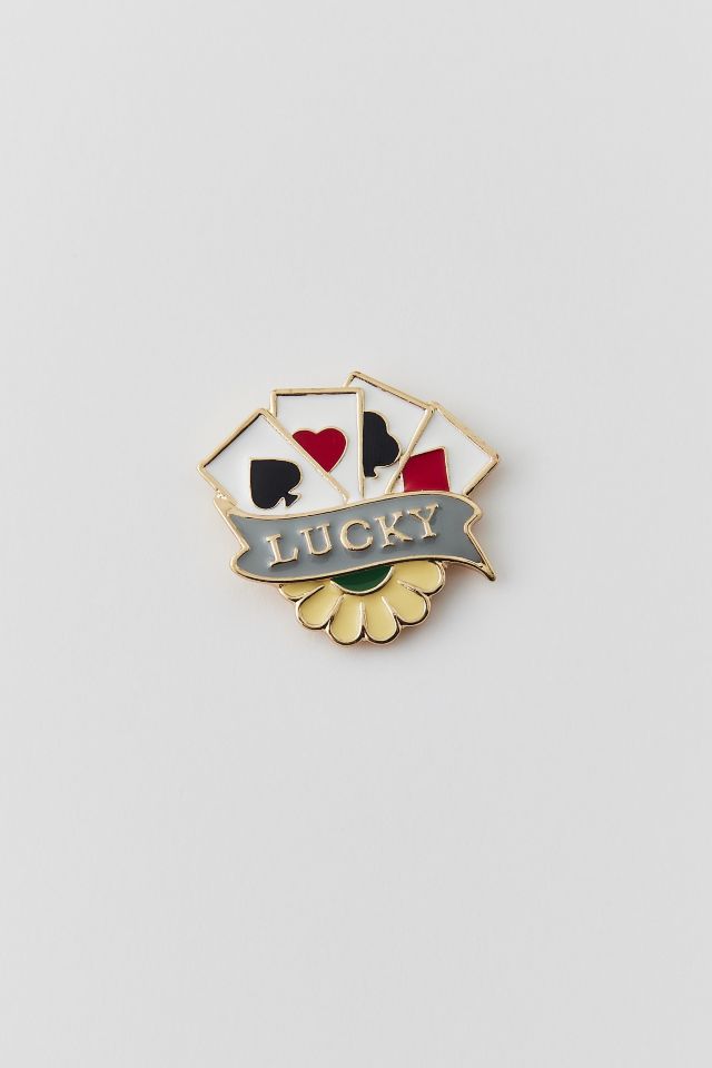 Lucky Cards Enameled Pin | Urban Outfitters