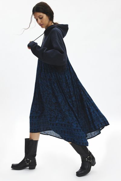 urban renewal remade gauze hoodie maxi dress