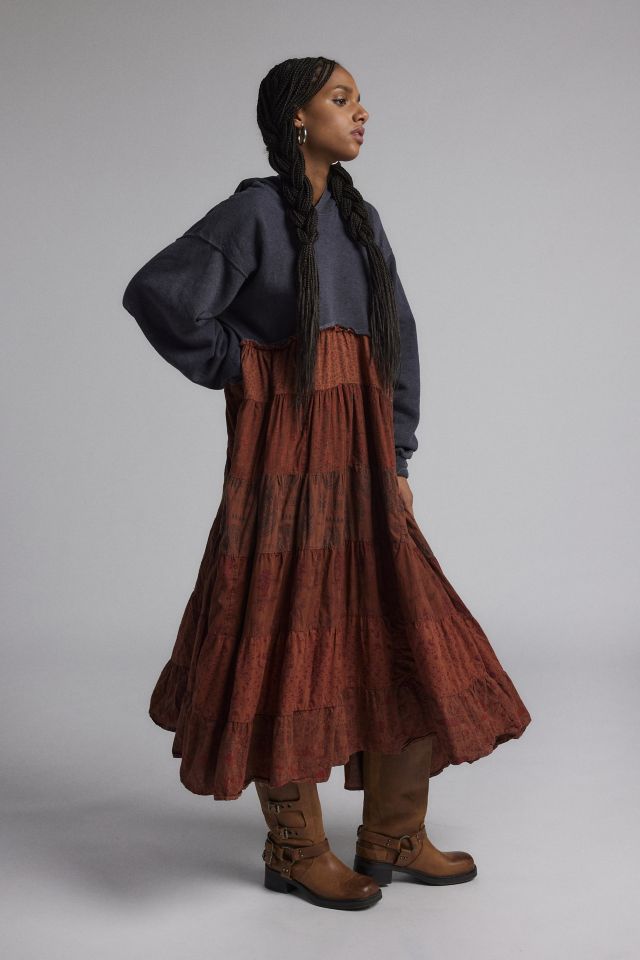 Urban Renewal Remade Gauze Hoodie Maxi Dress Urban Outfitters