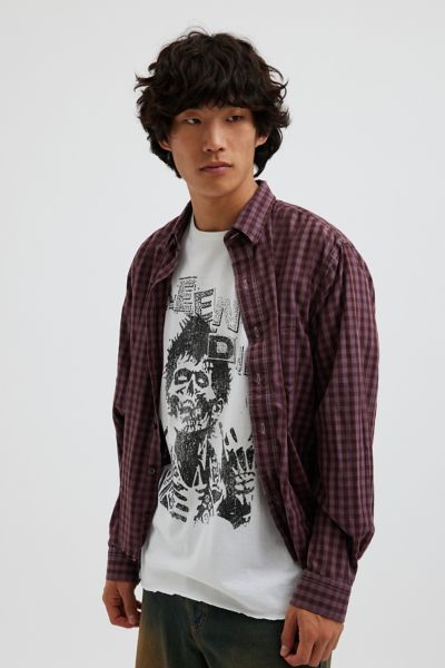 Urban Renewal Remade Overdyed Check Cropped Shirt