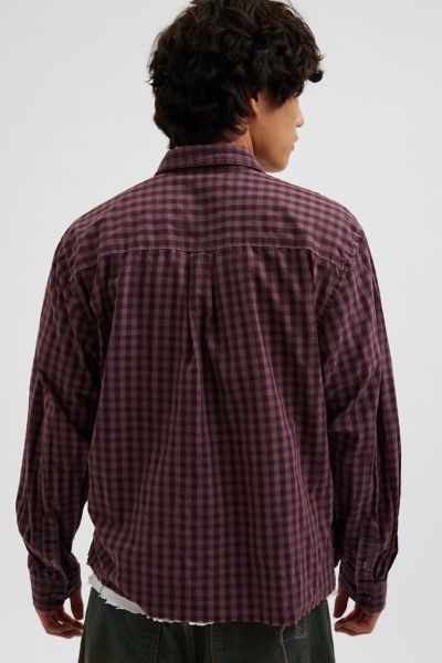 Urban Renewal Remade Overdyed Check Cropped Shirt