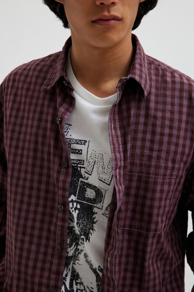 ReMADE By UO Overdyed Check Cropped Shirt #4