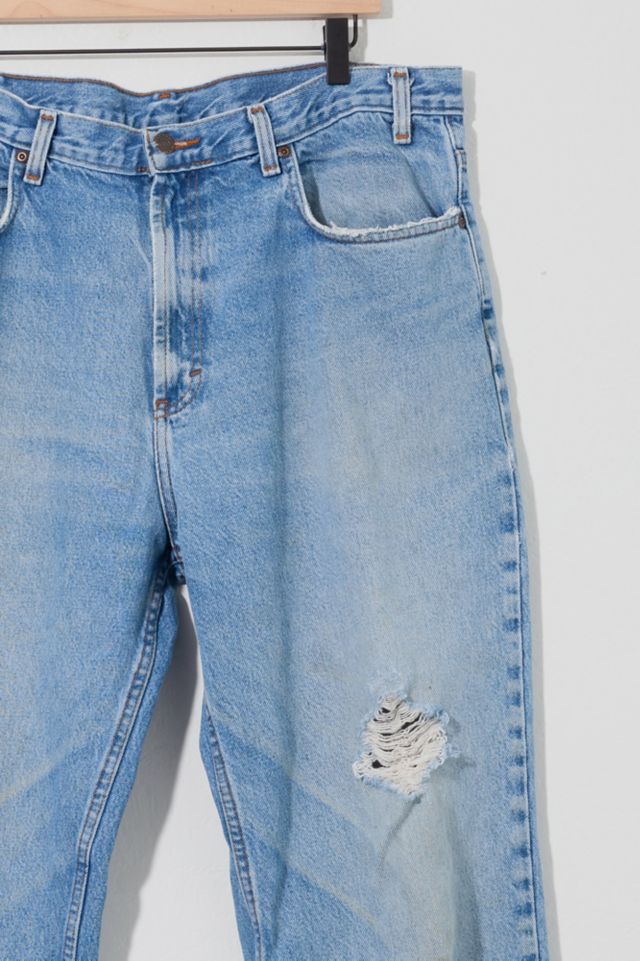 Vintage 1990s Distressed Grunge Denim Faded Blue Jeans