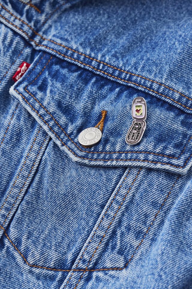 Flip Phone Enameled Pin #1