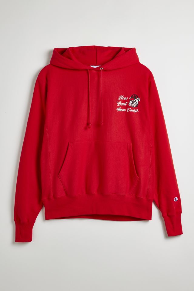 Red champion hoodie urban outfitters sales