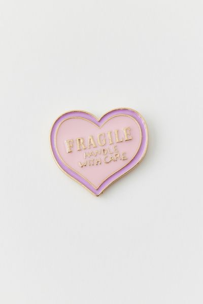 Fragile Heart Enameled Pin