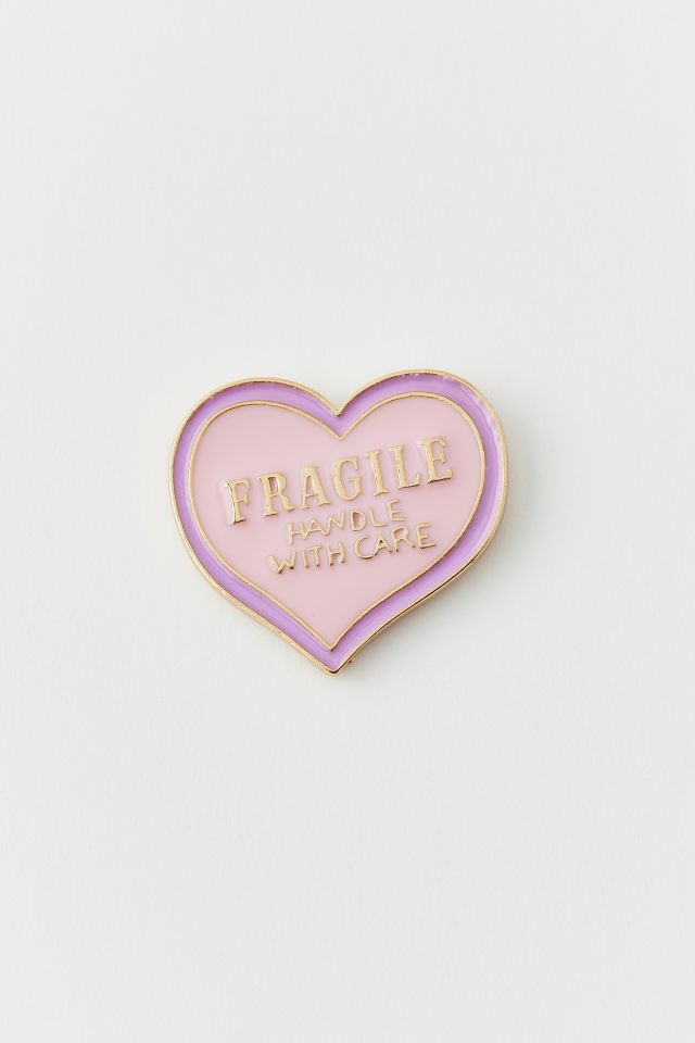 Fragile Heart Enameled Pin #1