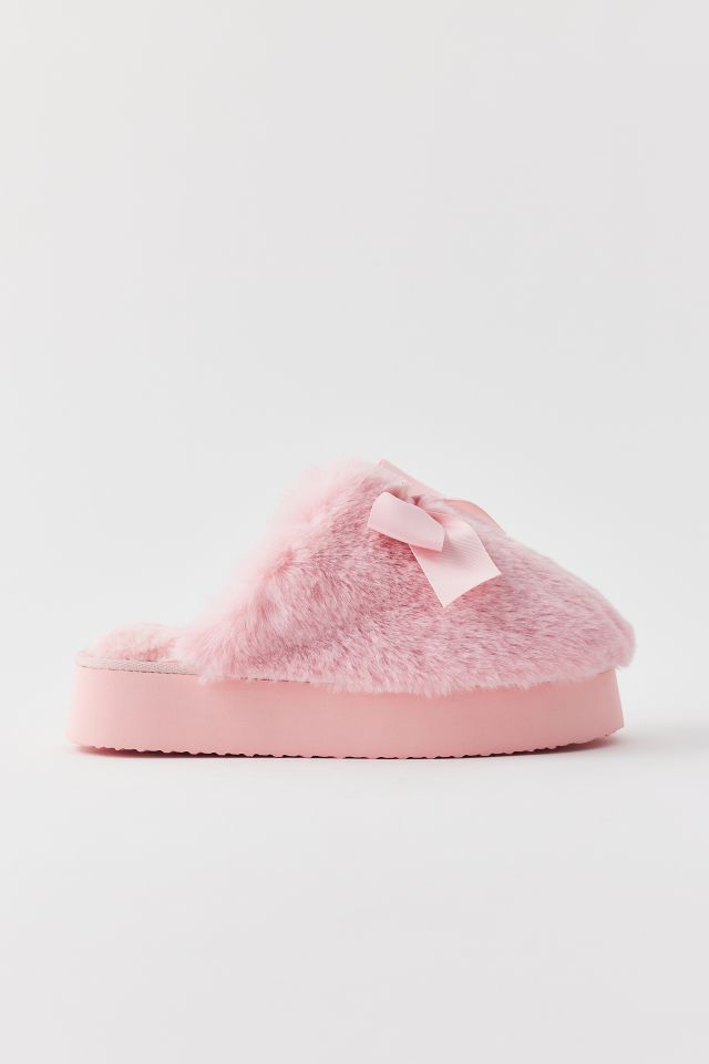 UO Bow Faux Fur Platform Slipper #2
