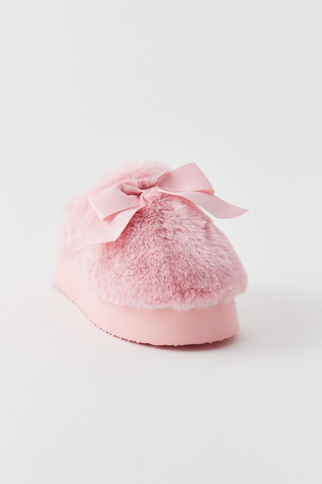 UO Bow Faux Fur Platform Slipper #3