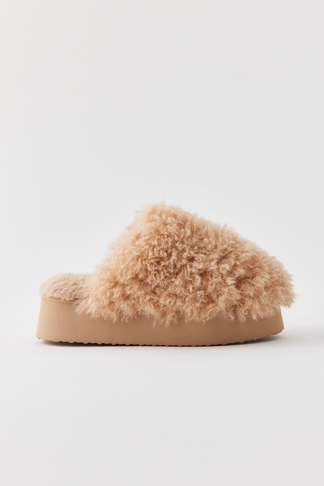 Urban Outfitters UO Faux Fur Platform Slipper