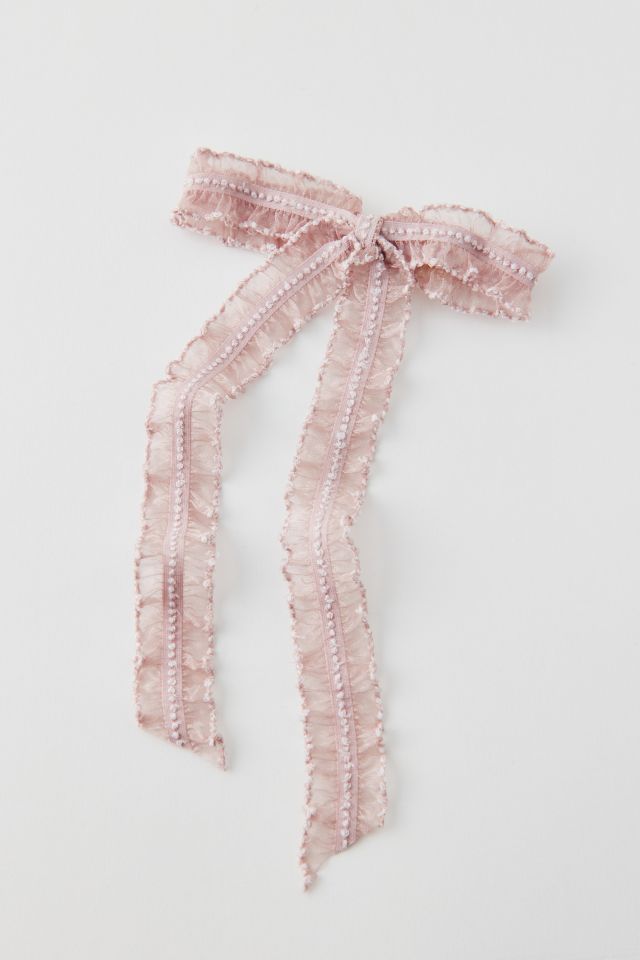 Textured Lace Bow Hair Clip #1