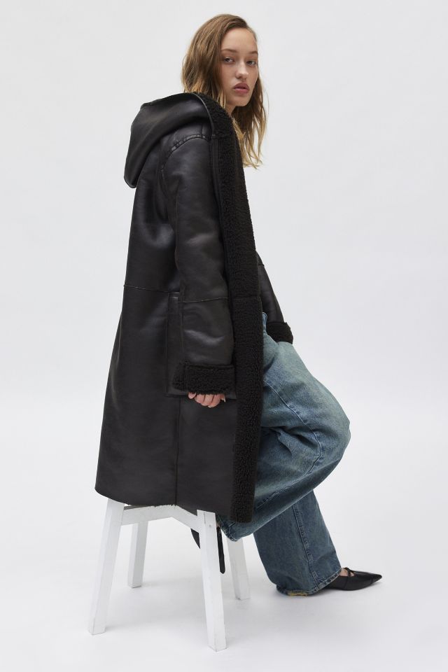 Frye Reversible Faux Leather Overcoat #1