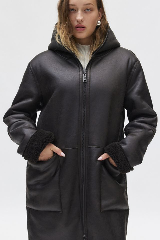Frye Reversible Faux Leather Overcoat #3