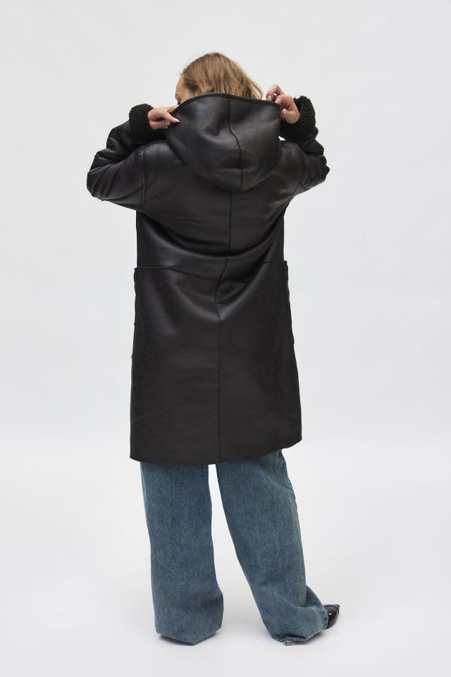 Frye Reversible Faux Leather Overcoat #4